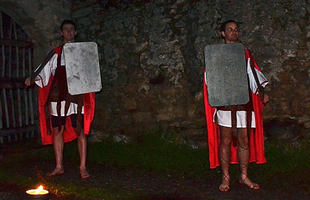 Römischen Soldaten in die Kreuzweg von Castelletto di Brenzone
